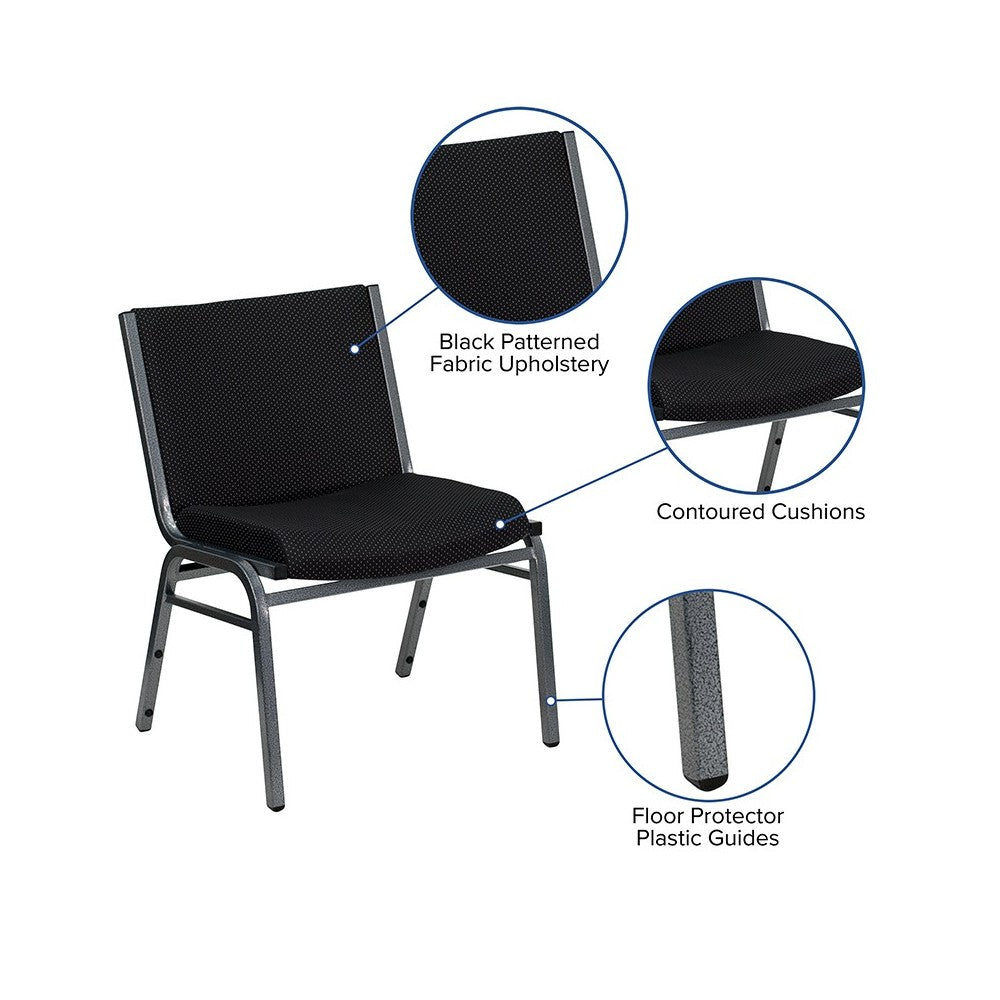 Big & Tall 1000 lb. Rated Black Fabric Stack Chair