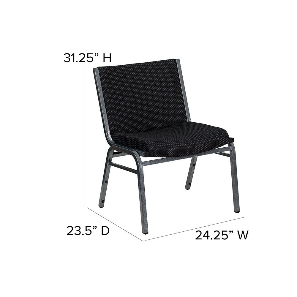 Big & Tall 1000 lb. Rated Black Fabric Stack Chair