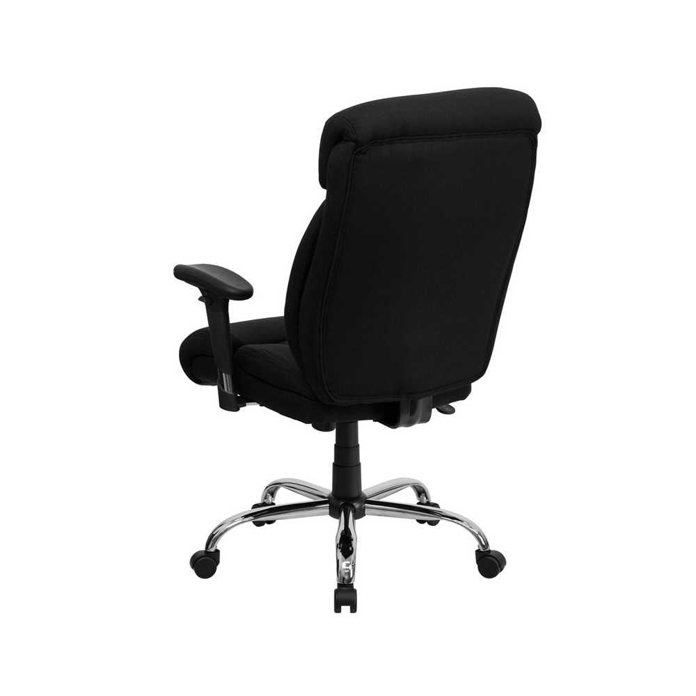 Big & Tall 400 lb. Rated Black Fabric Executive Ergonomic Office Chair with Full Headrest and Arms