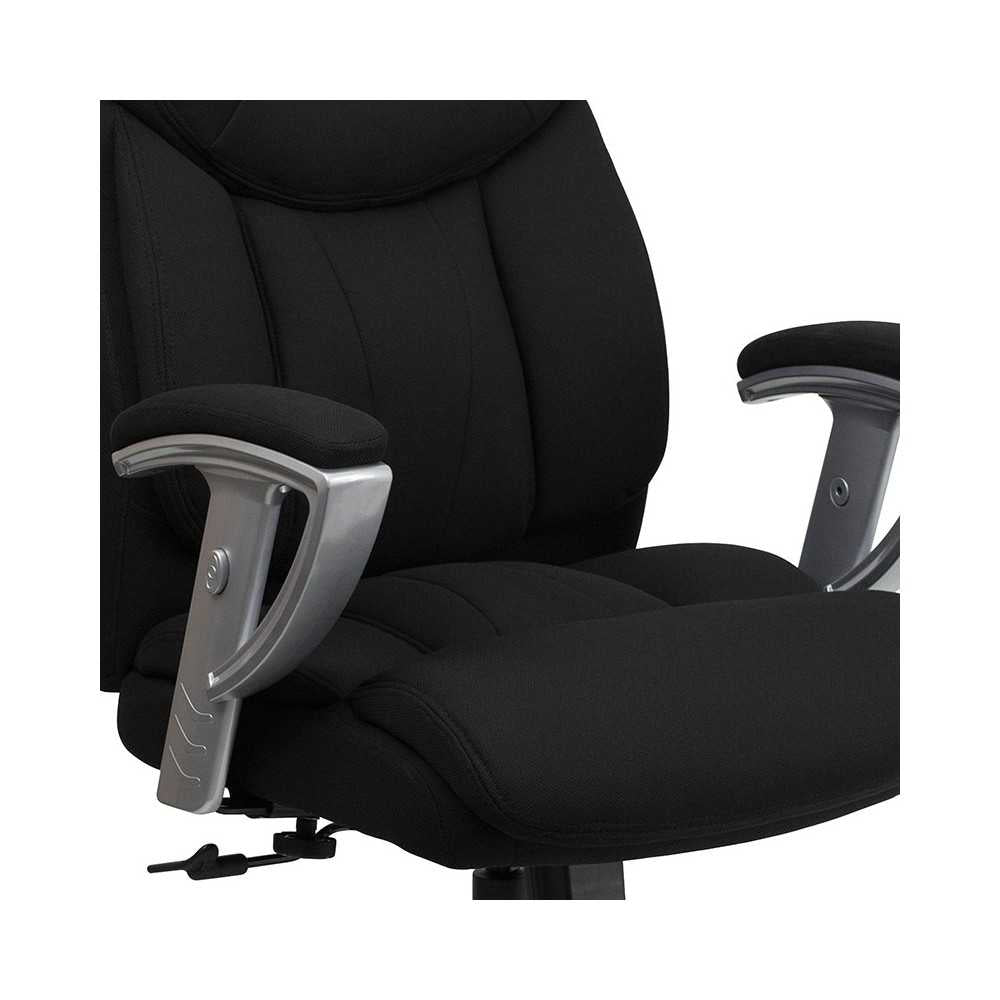 Big & Tall 400 lb. Rated Black Fabric Executive Ergonomic Office Chair with Silver Adjustable Arms