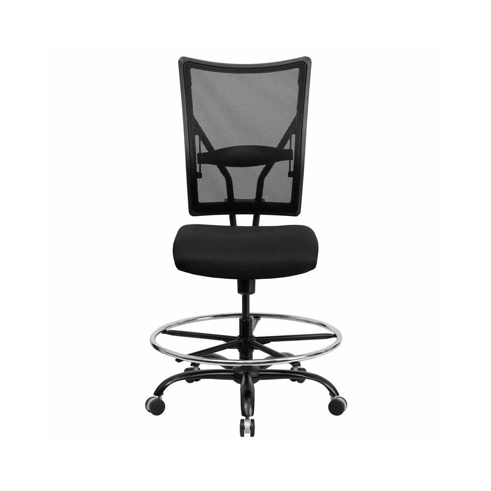 Big & Tall 400 lb. Rated Black Mesh Ergonomic Drafting Chair