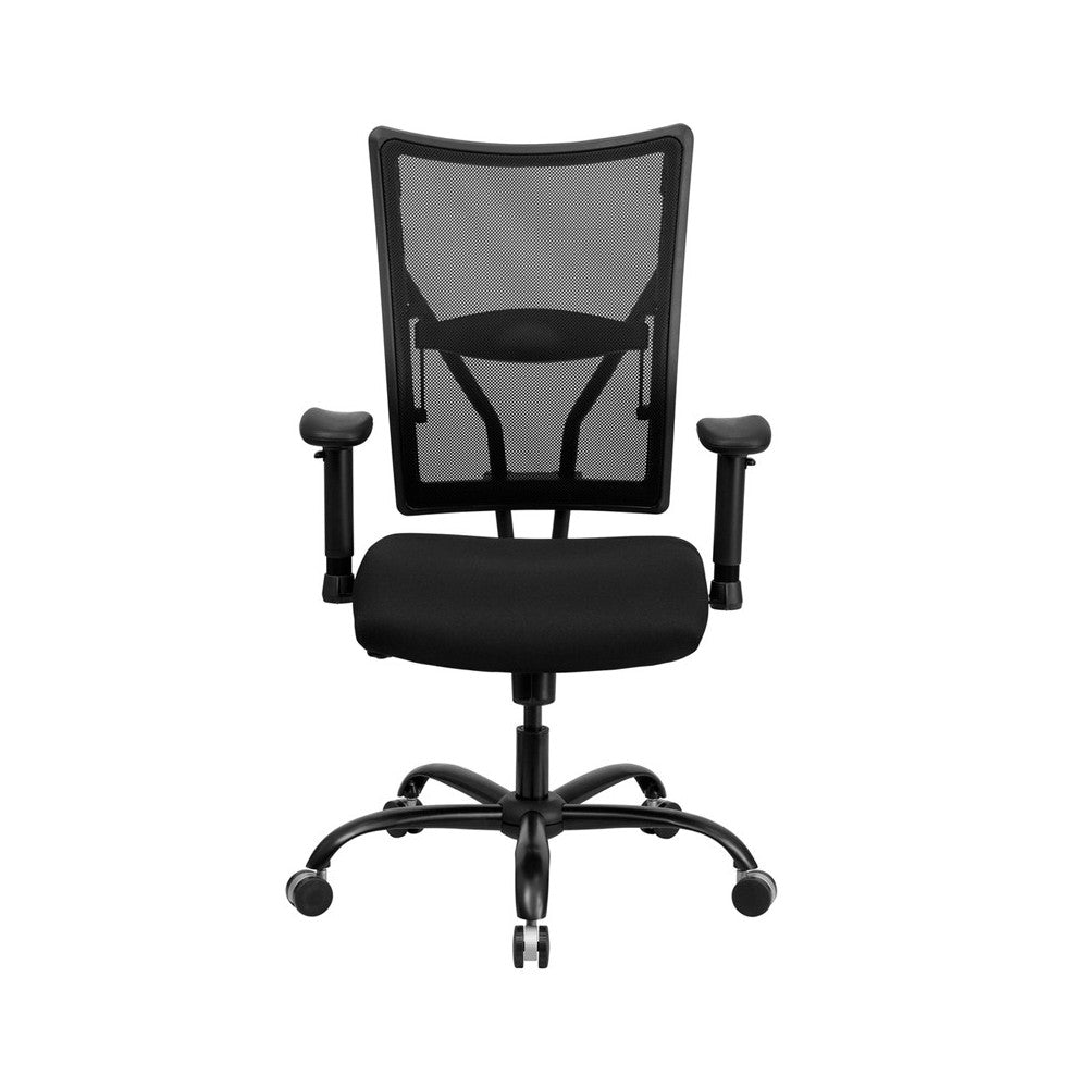 Big & Tall 400 lb. Rated Black Mesh Executive Swivel Ergonomic Office Chair with Adjustable Arms