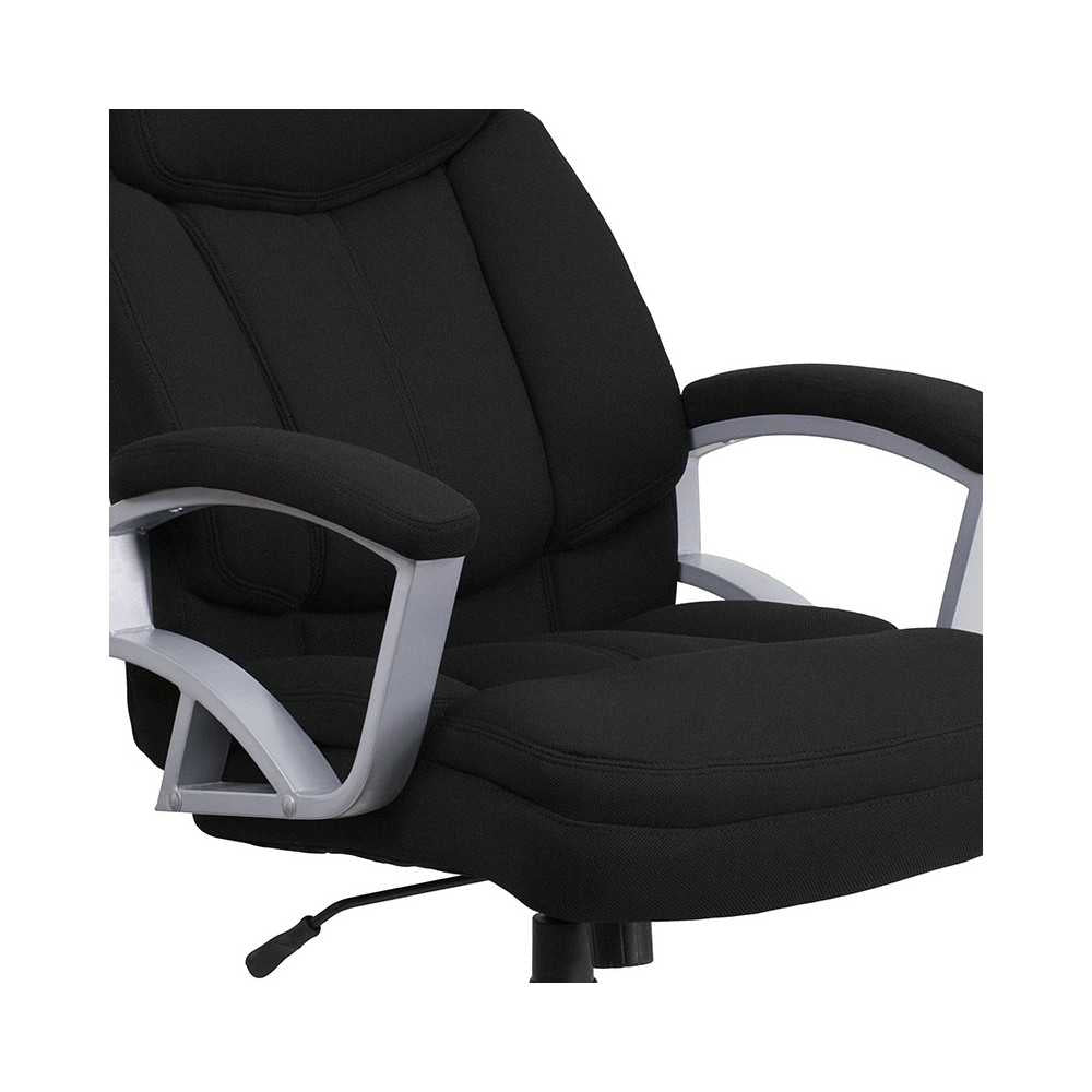 Big & Tall 500 lb. Rated Black Fabric Executive Swivel Ergonomic Office Chair with Arms