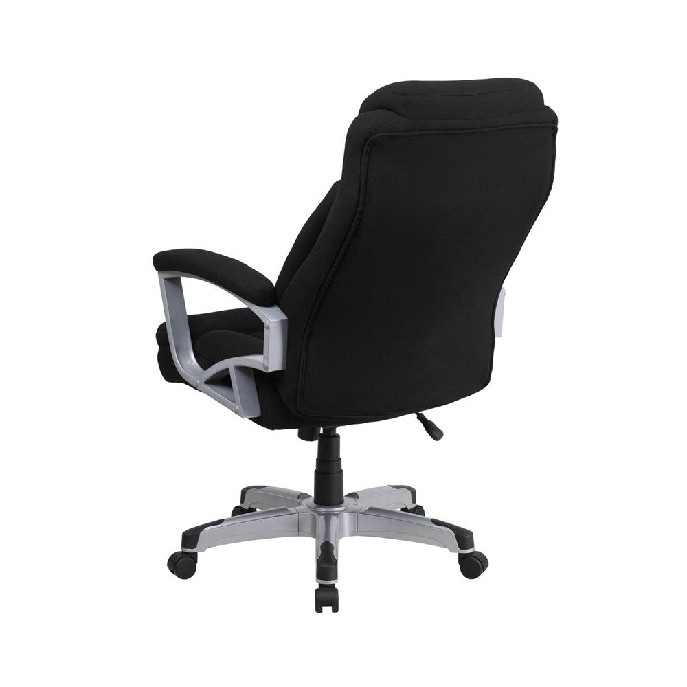 Big & Tall 500 lb. Rated Black Fabric Executive Swivel Ergonomic Office Chair with Arms