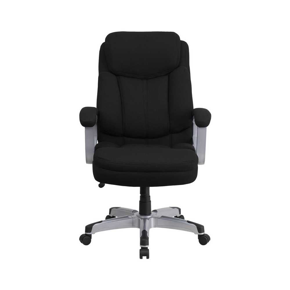 Big & Tall 500 lb. Rated Black Fabric Executive Swivel Ergonomic Office Chair with Arms