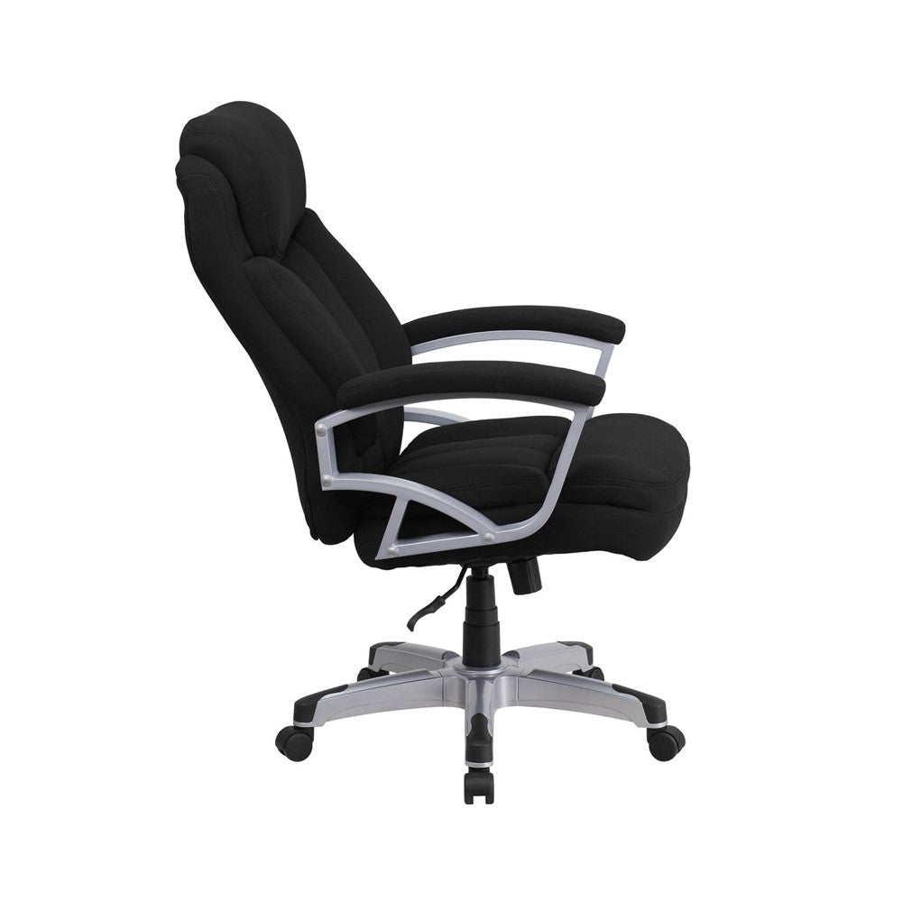 Big & Tall 500 lb. Rated Black Fabric Executive Swivel Ergonomic Office Chair with Arms