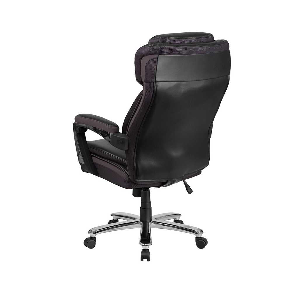 Big & Tall 500 lb. Rated Black LeatherSoft Executive Swivel Ergonomic Office Chair with Adjustable Headrest