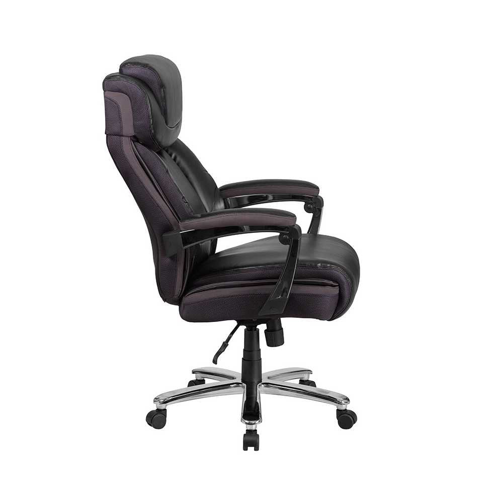 Big & Tall 500 lb. Rated Black LeatherSoft Executive Swivel Ergonomic Office Chair with Adjustable Headrest