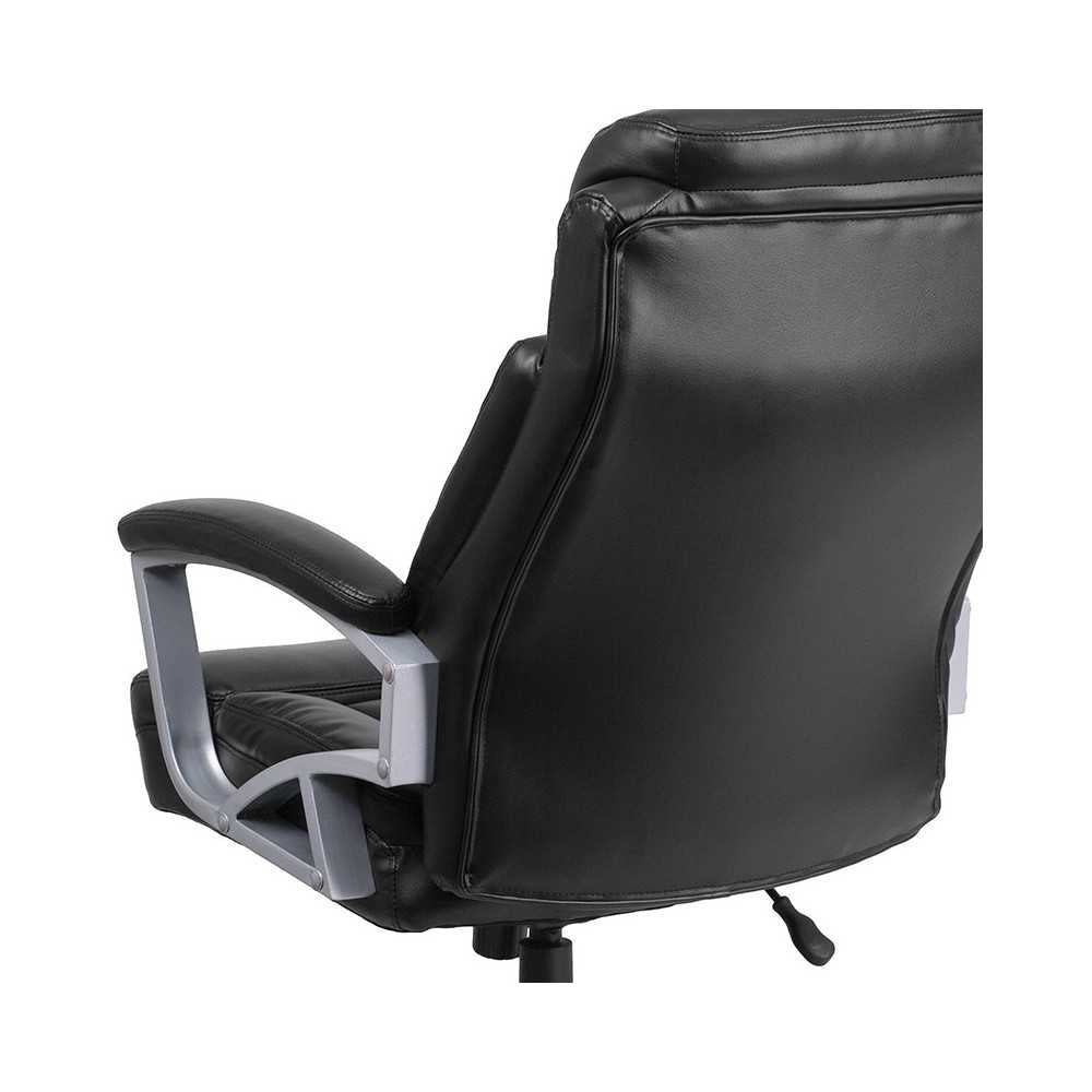 Big & Tall 500 lb. Rated Black LeatherSoft Executive Swivel Ergonomic Office Chair with Arms