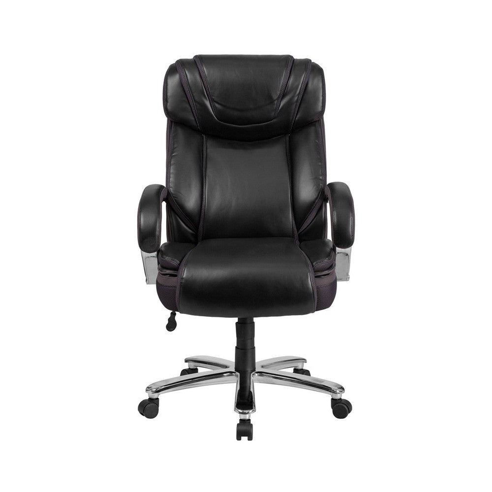 Big & Tall 500 lb. Rated Black LeatherSoft Executive Swivel Ergonomic Office Chair with Extra Wide Seat