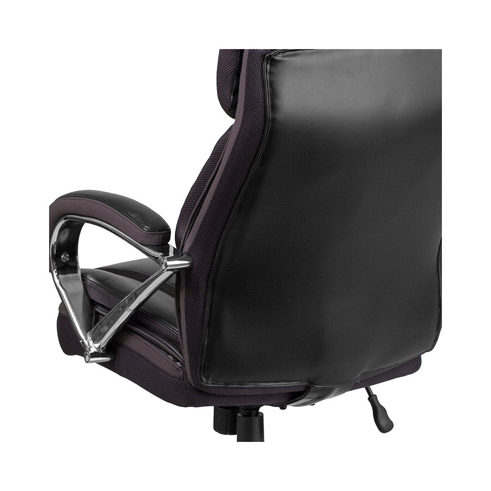 Big & Tall 500 lb. Rated Black LeatherSoft Executive Swivel Ergonomic Office Chair with Extra Wide Seat
