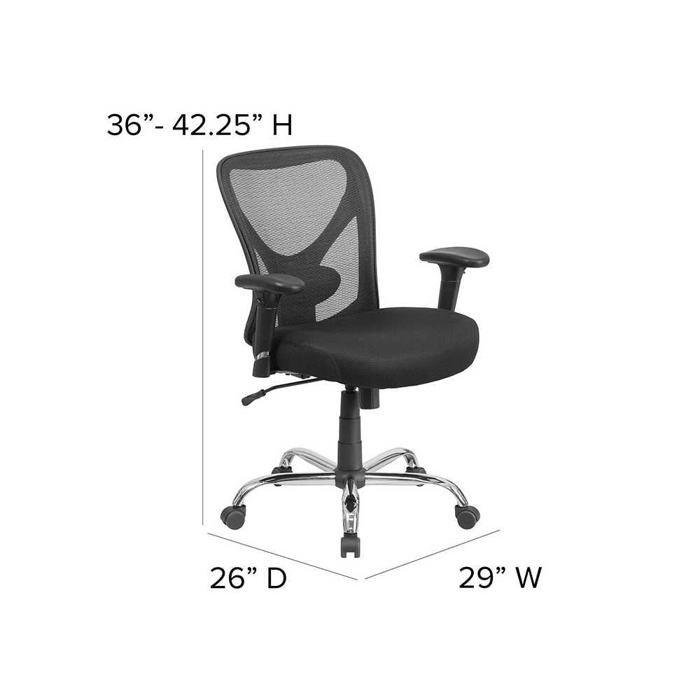 Big & Tall Office Chair | Adjustable Height Mesh Swivel Office Chair with Wheels