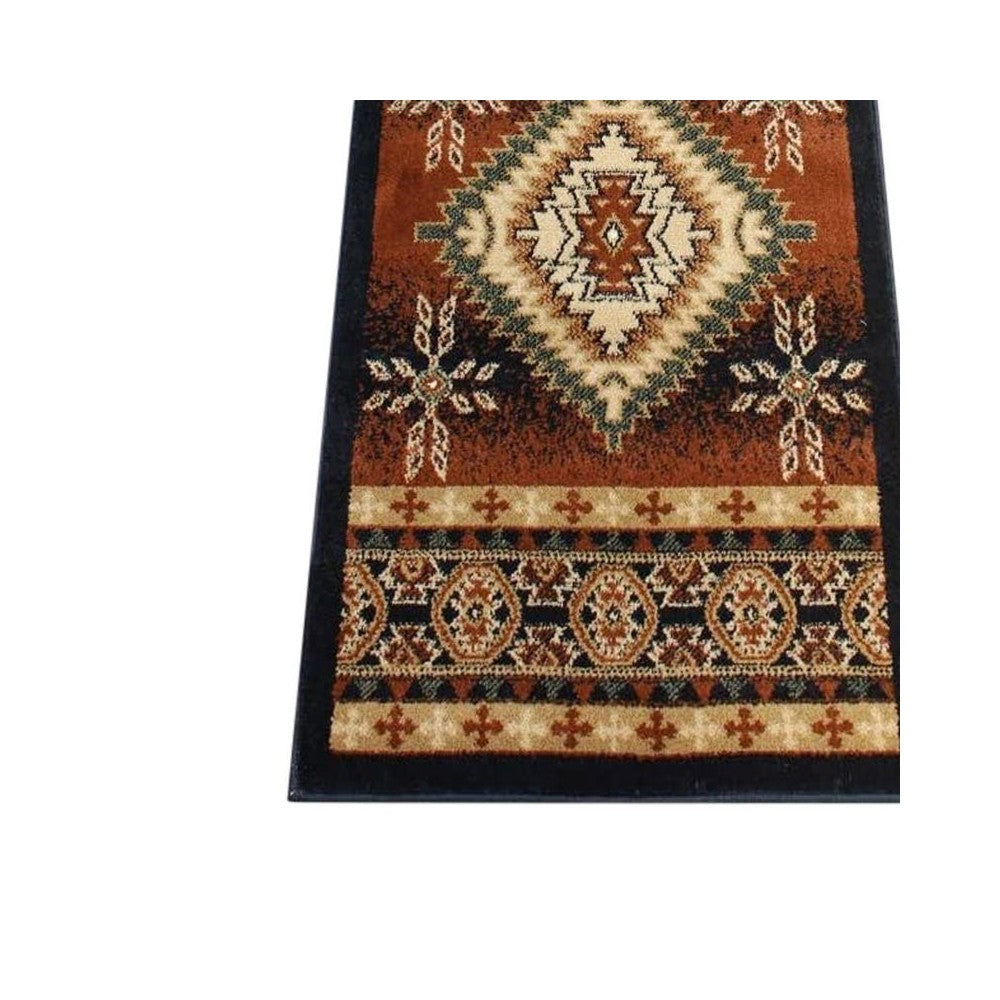 Black 2x7 Southwest Area Rug