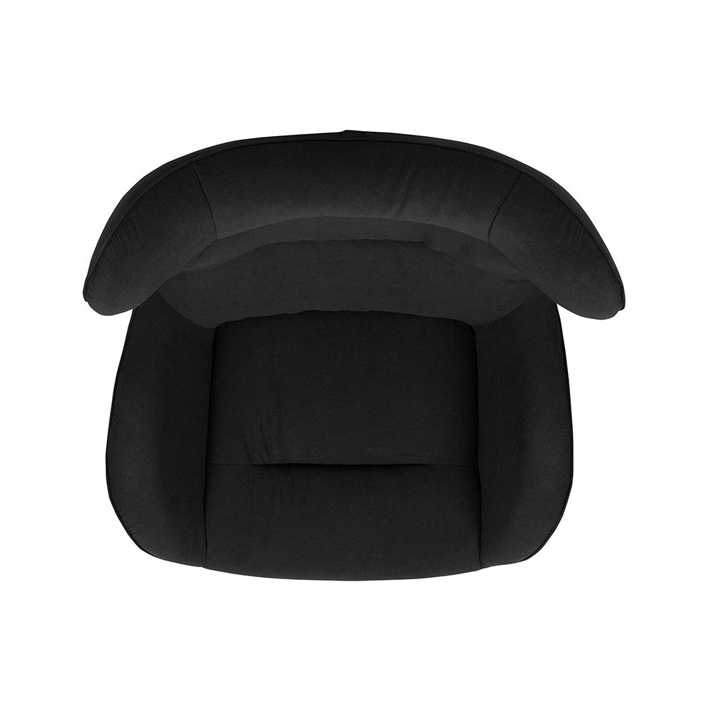 Black Fabric Swivel Wing Chair