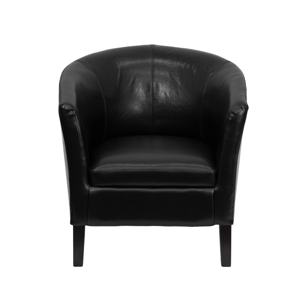 Black LeatherSoft Barrel Shaped Guest Chair