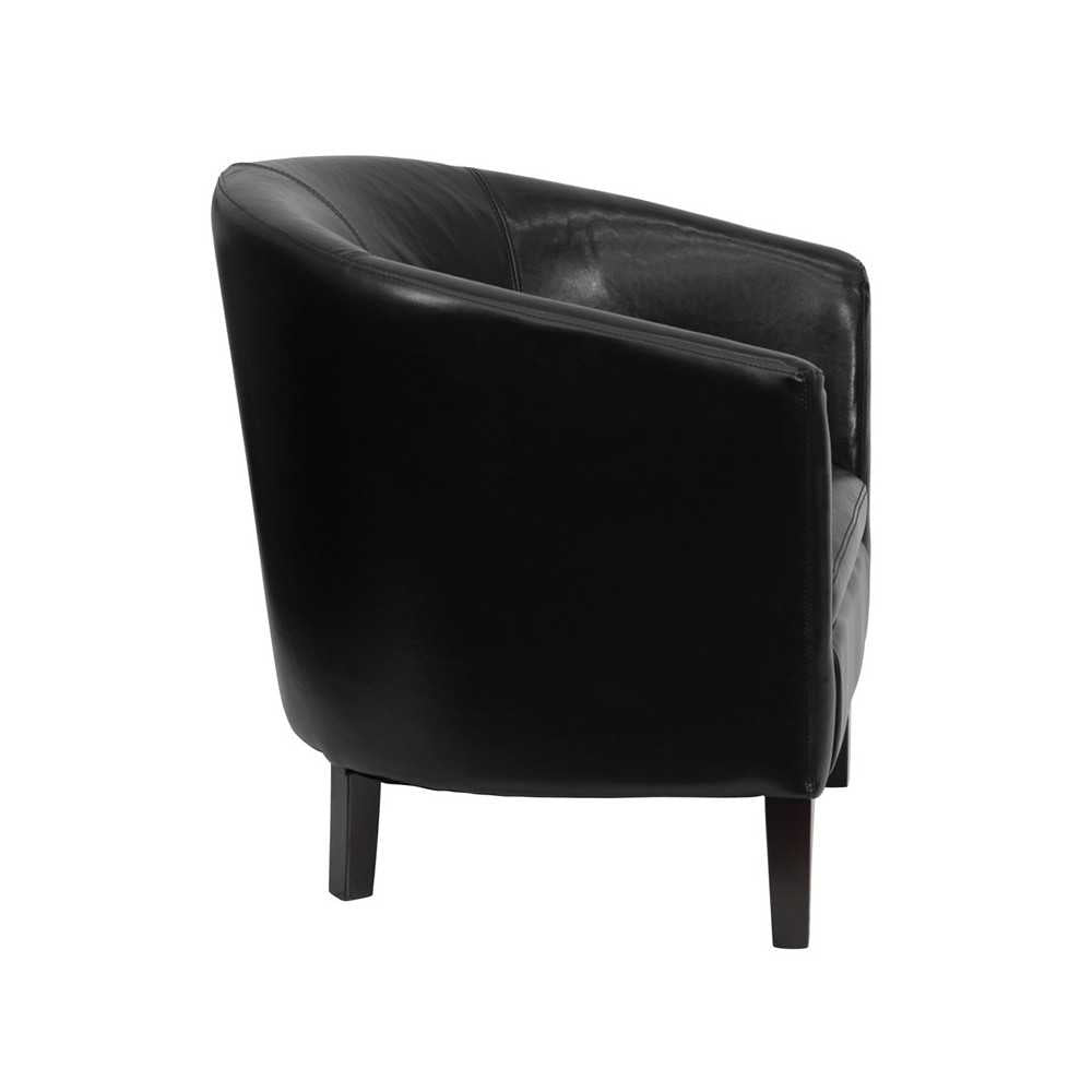Black LeatherSoft Barrel Shaped Guest Chair