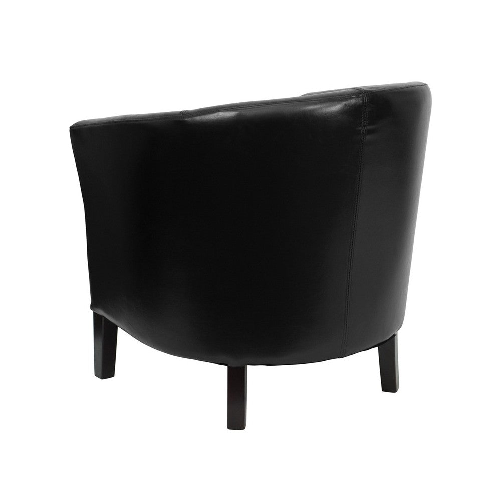 Black LeatherSoft Barrel Shaped Guest Chair
