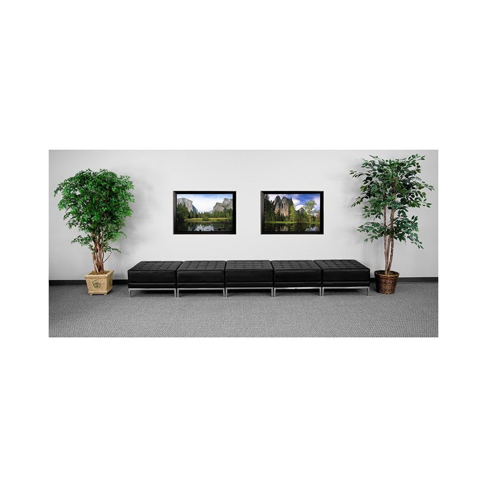 Black LeatherSoft Five Seat Bench