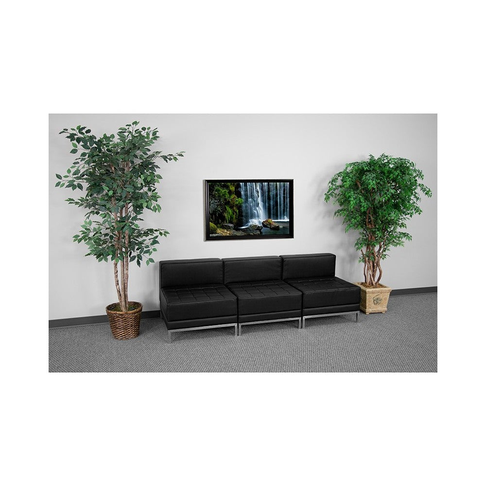 Black LeatherSoft Lounge Set, 3 Pieces