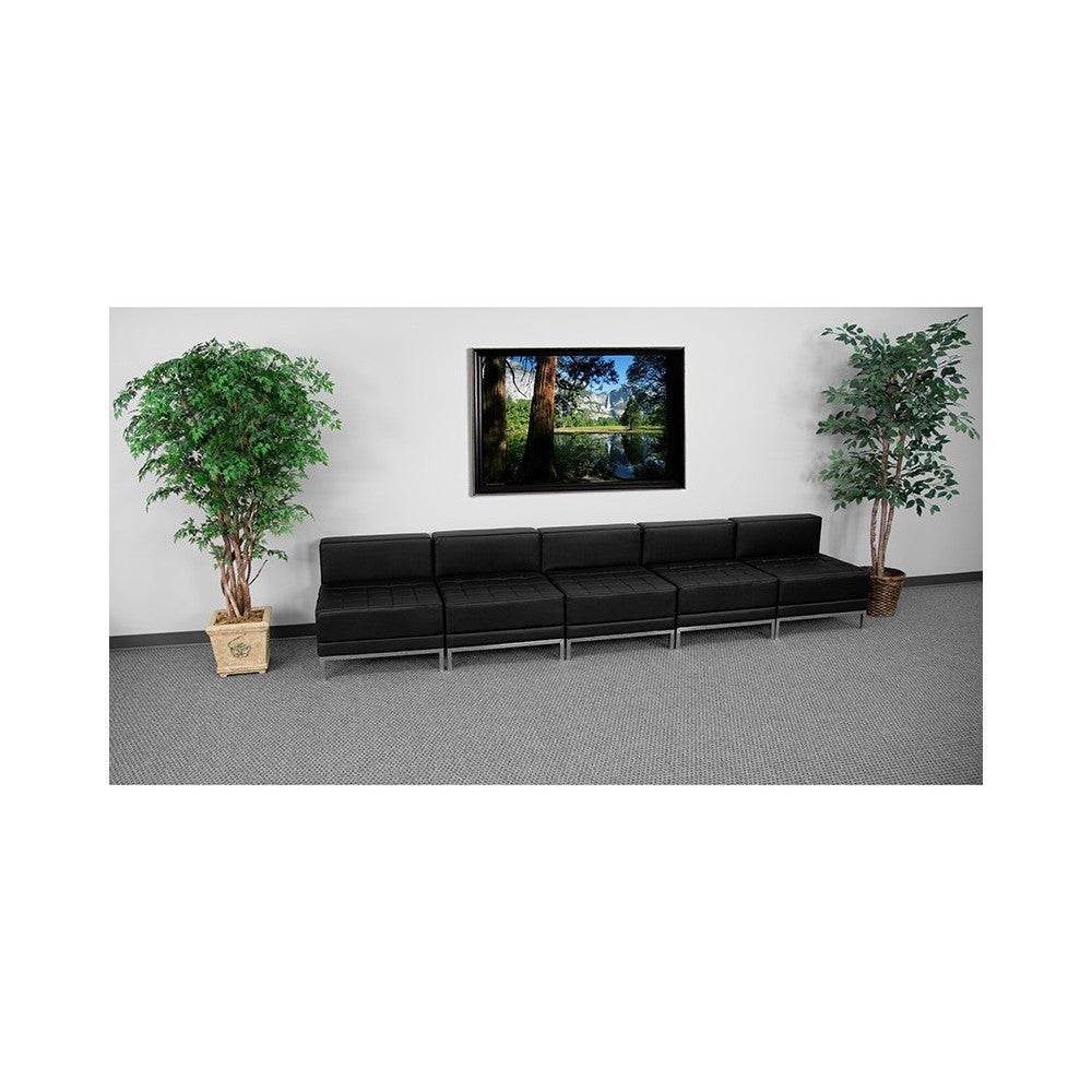 Black LeatherSoft Lounge Set, 5 Pieces