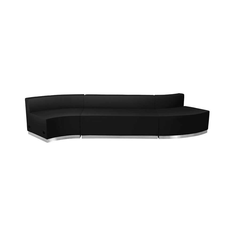 Black LeatherSoft Reception Configuration, 3 Pieces