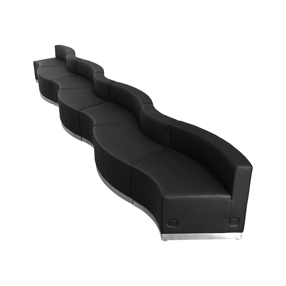 Black LeatherSoft Reception Configuration, 7 Pieces