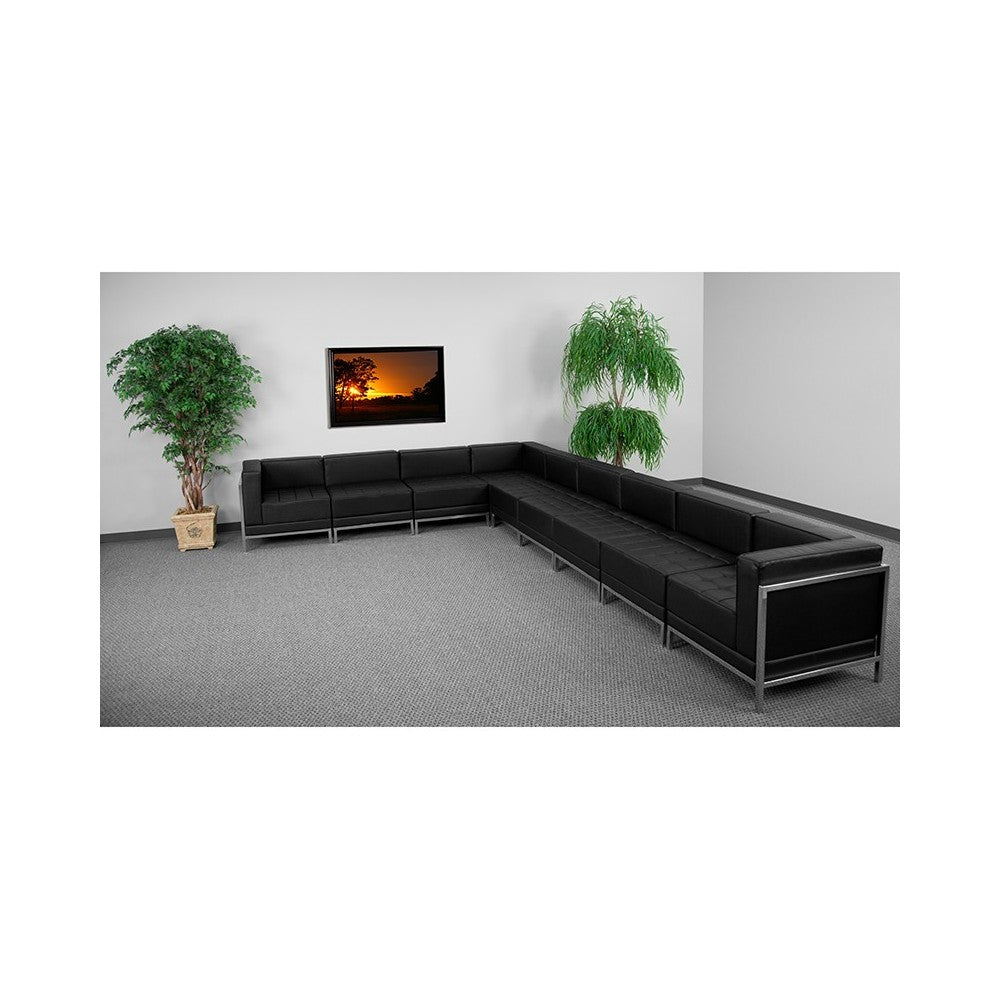 Black LeatherSoft Sectional Configuration, 9 Pieces
