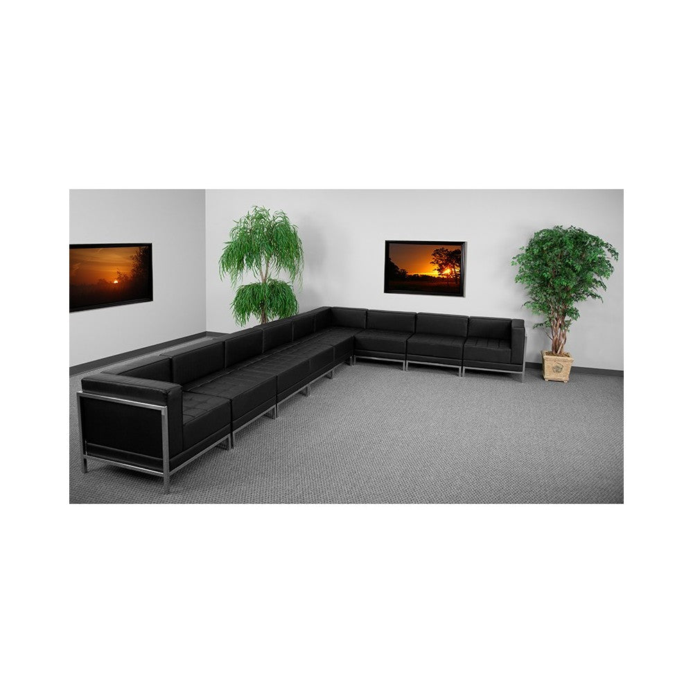 Black LeatherSoft Sectional Configuration, 9 Pieces