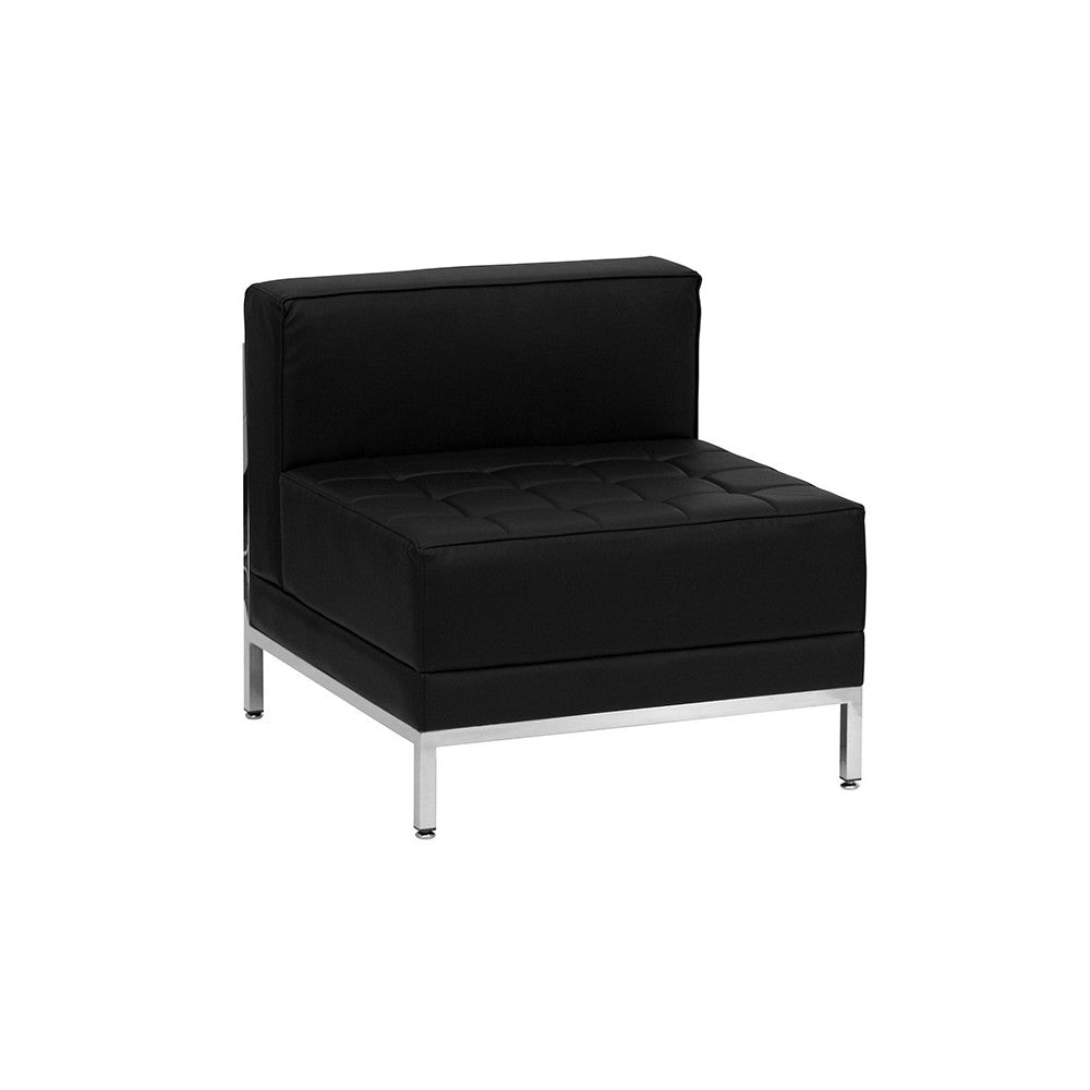 Black LeatherSoft Sectional Configuration, 9 Pieces