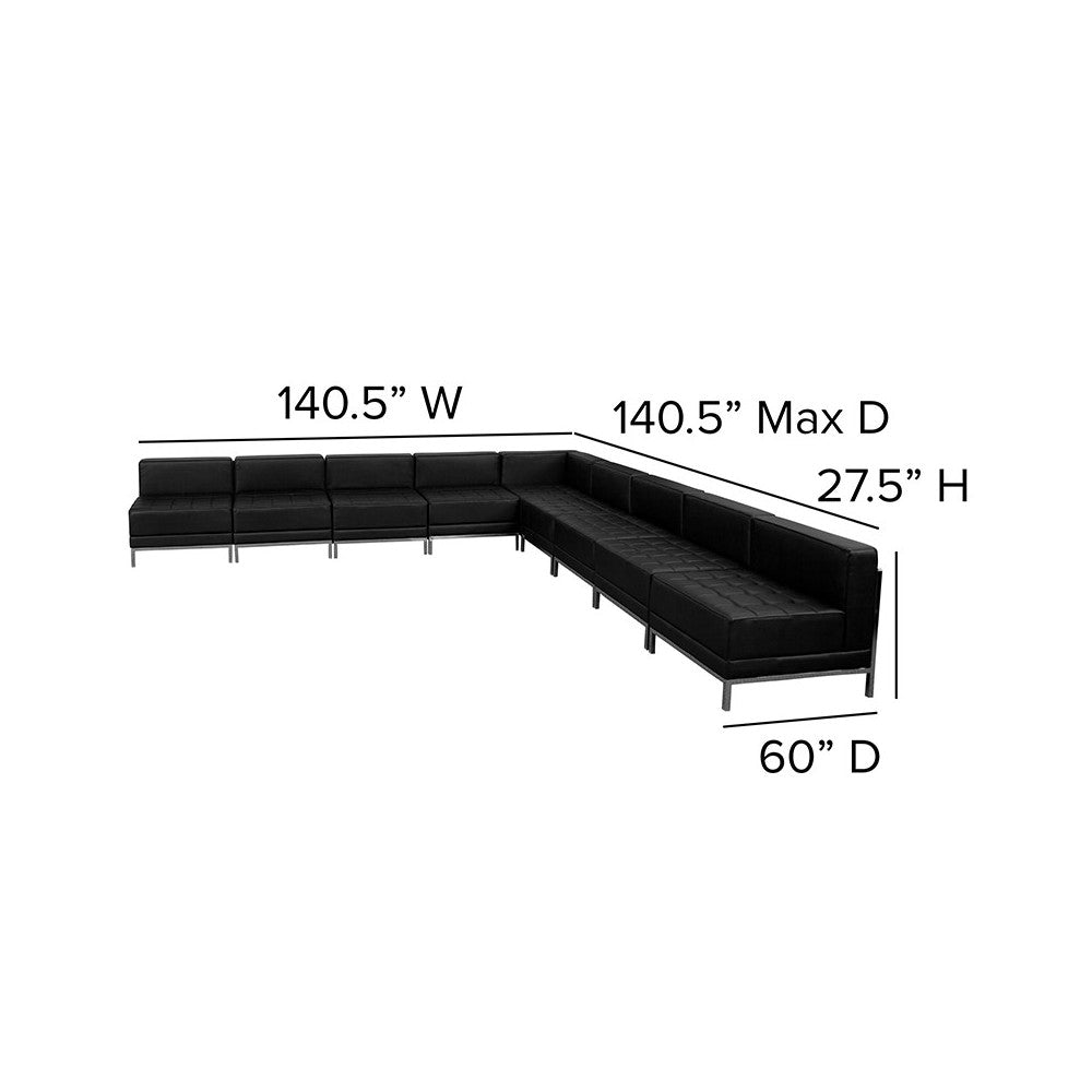 Black LeatherSoft Sectional Configuration, 9 Pieces