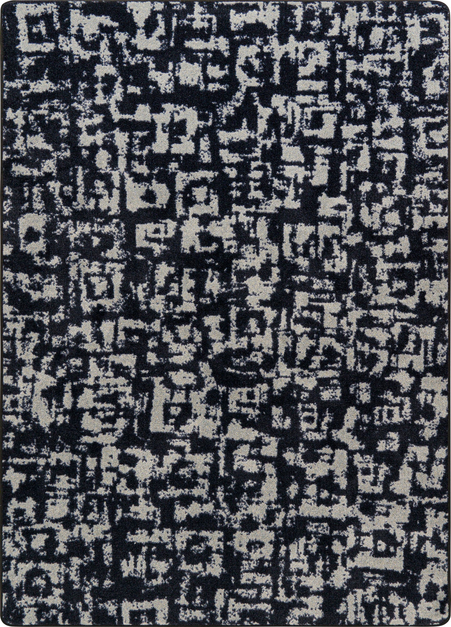 Block Print 5'4" x 7'8" area rug in color Onyx