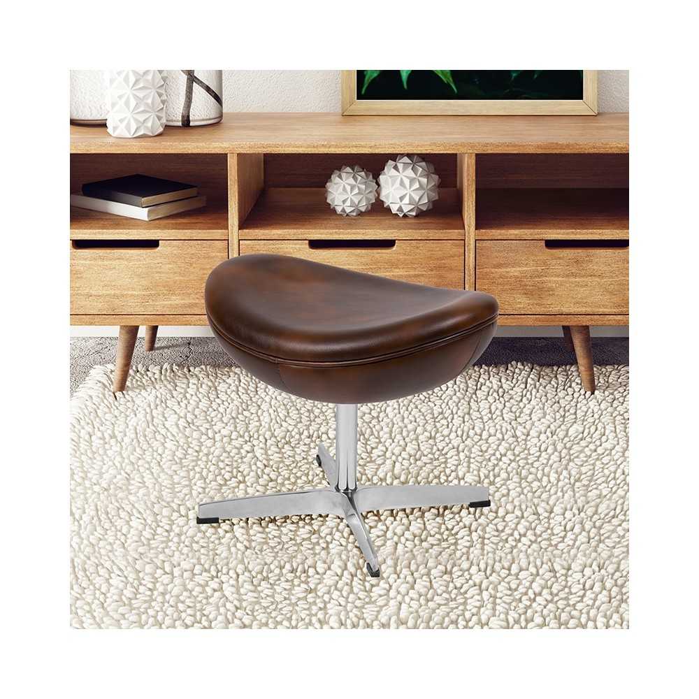 Bomber Jacket LeatherSoft Saddle Wing Ottoman