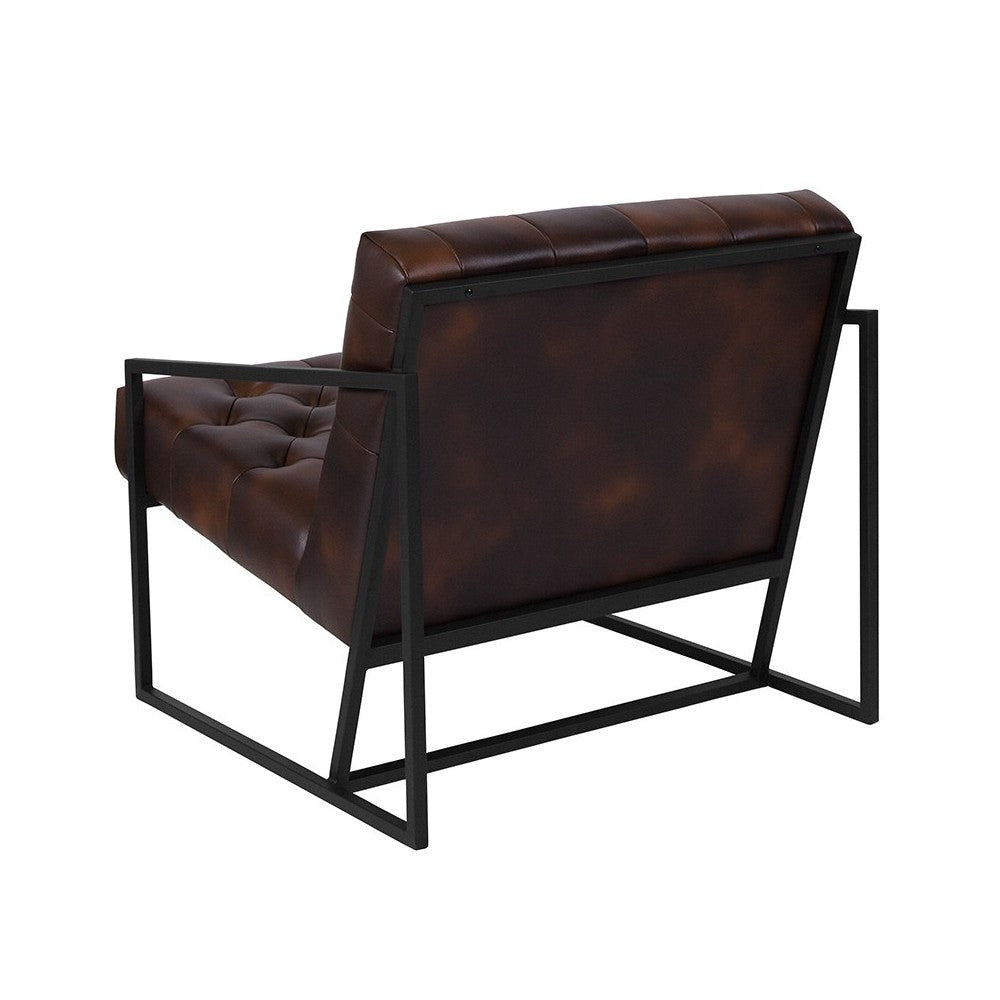 Bomber Jacket LeatherSoft Tufted Lounge Chair