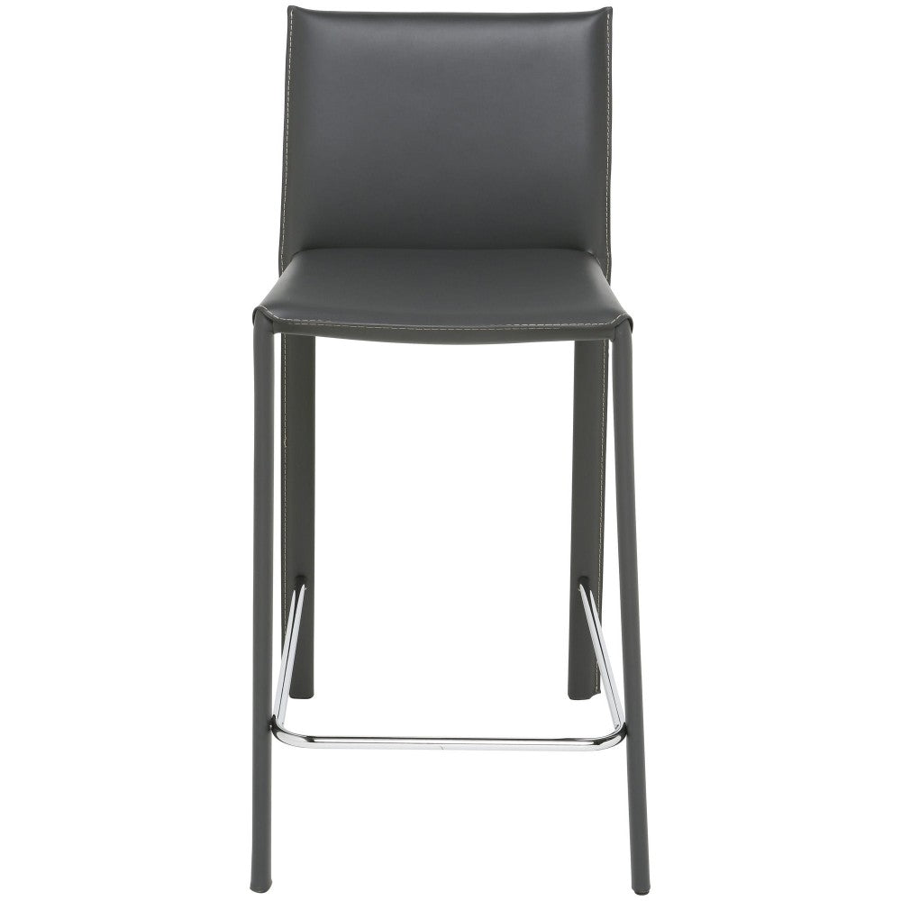 Bridget Dark Gray Leather Counter Stool