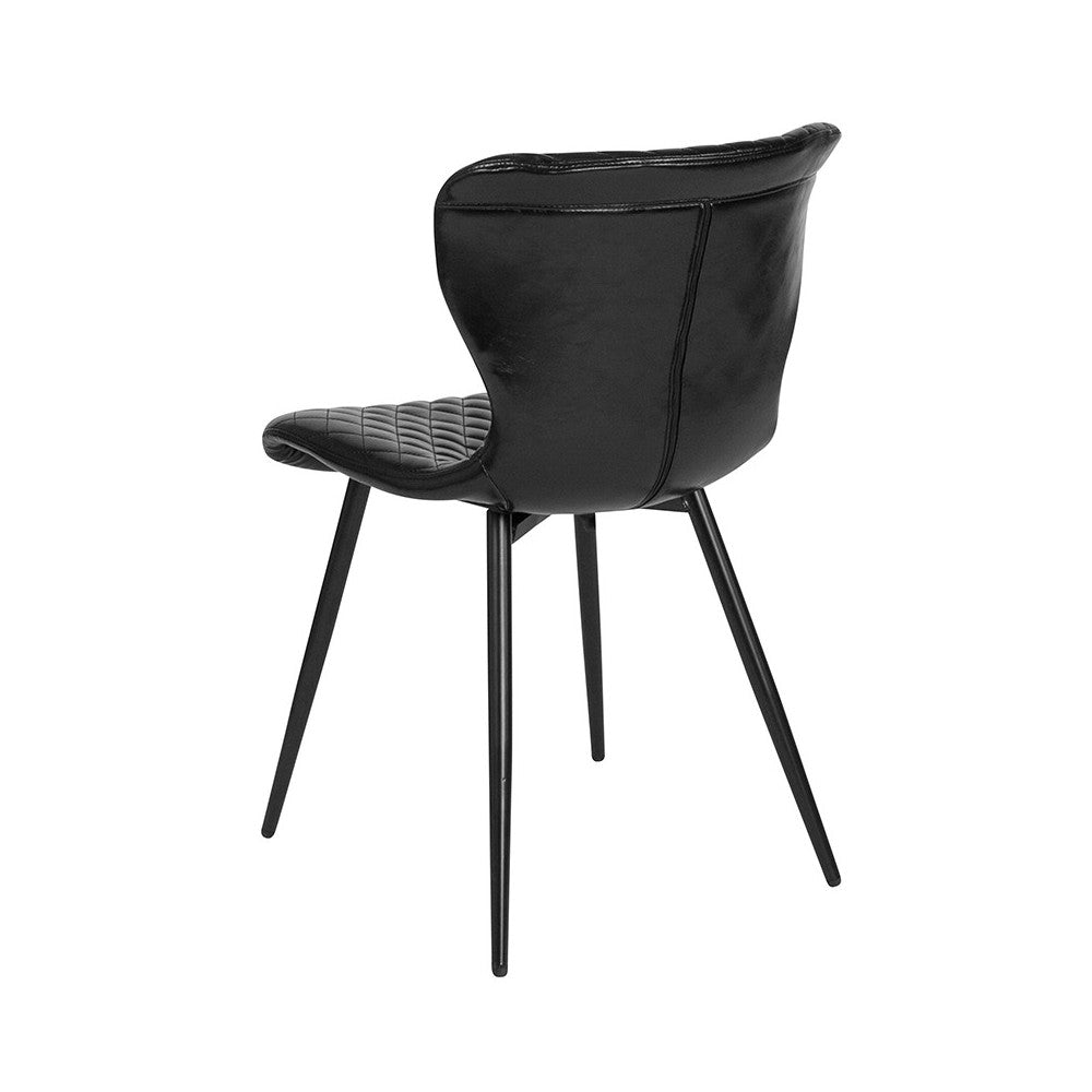 Bristol Contemporary Upholstered Chair in Black Vinyl