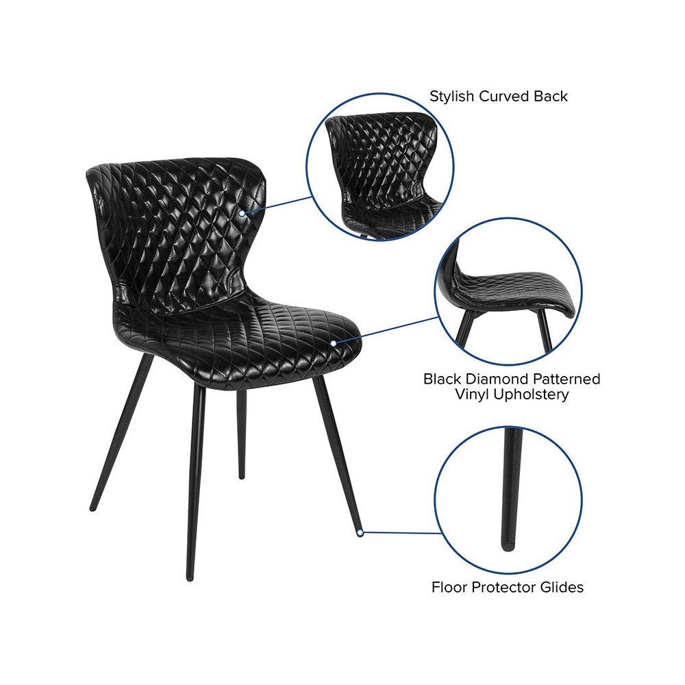 Bristol Contemporary Upholstered Chair in Black Vinyl