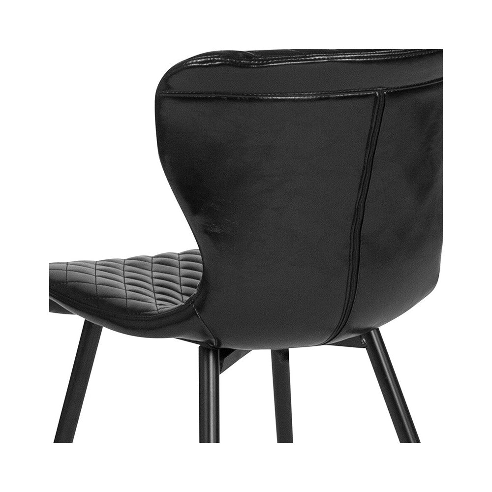 Bristol Contemporary Upholstered Chair in Black Vinyl
