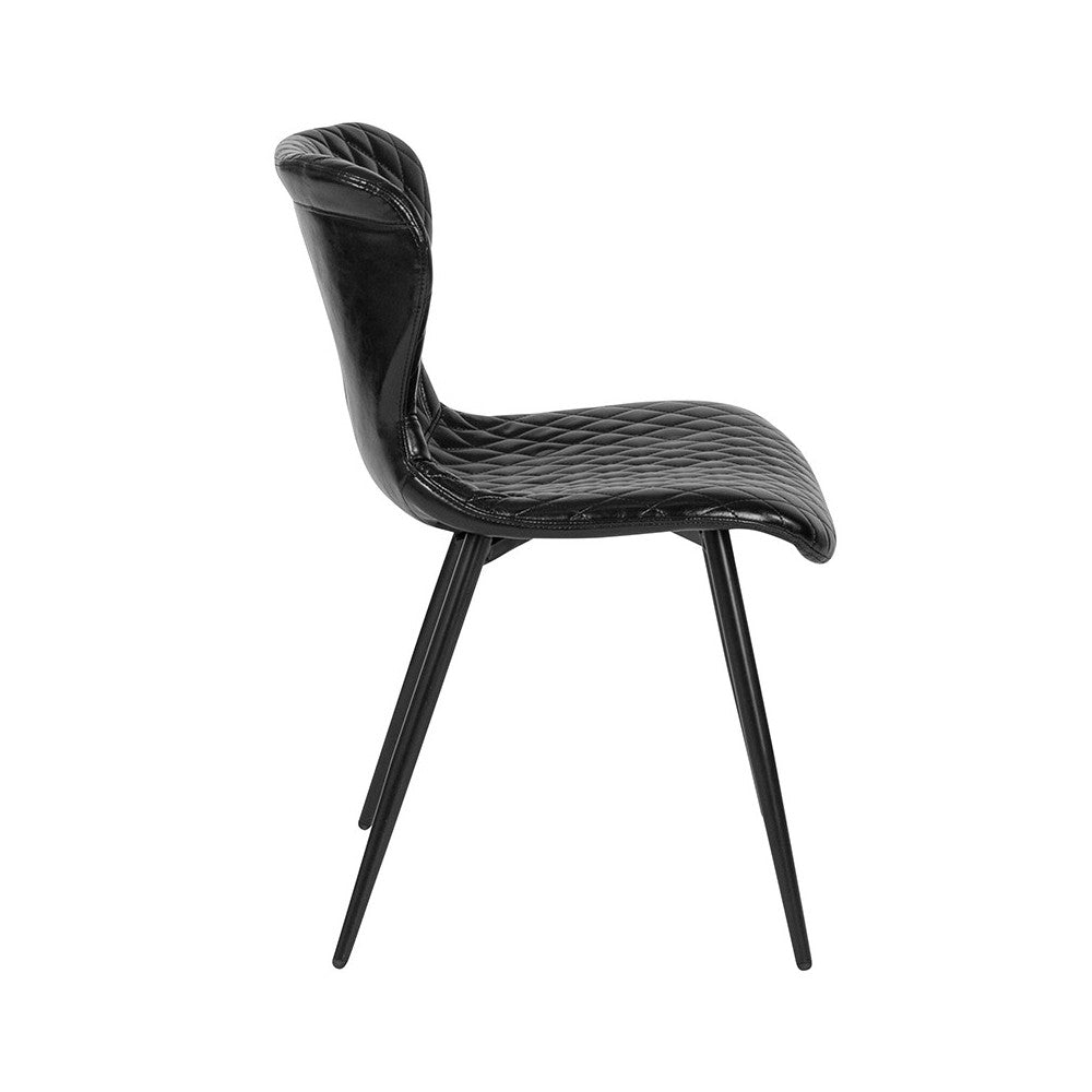 Bristol Contemporary Upholstered Chair in Black Vinyl