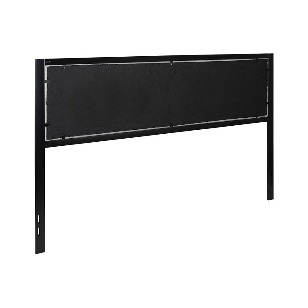 Bristol Metal Tufted Upholstered King Size Headboard in Light Gray Fabric
