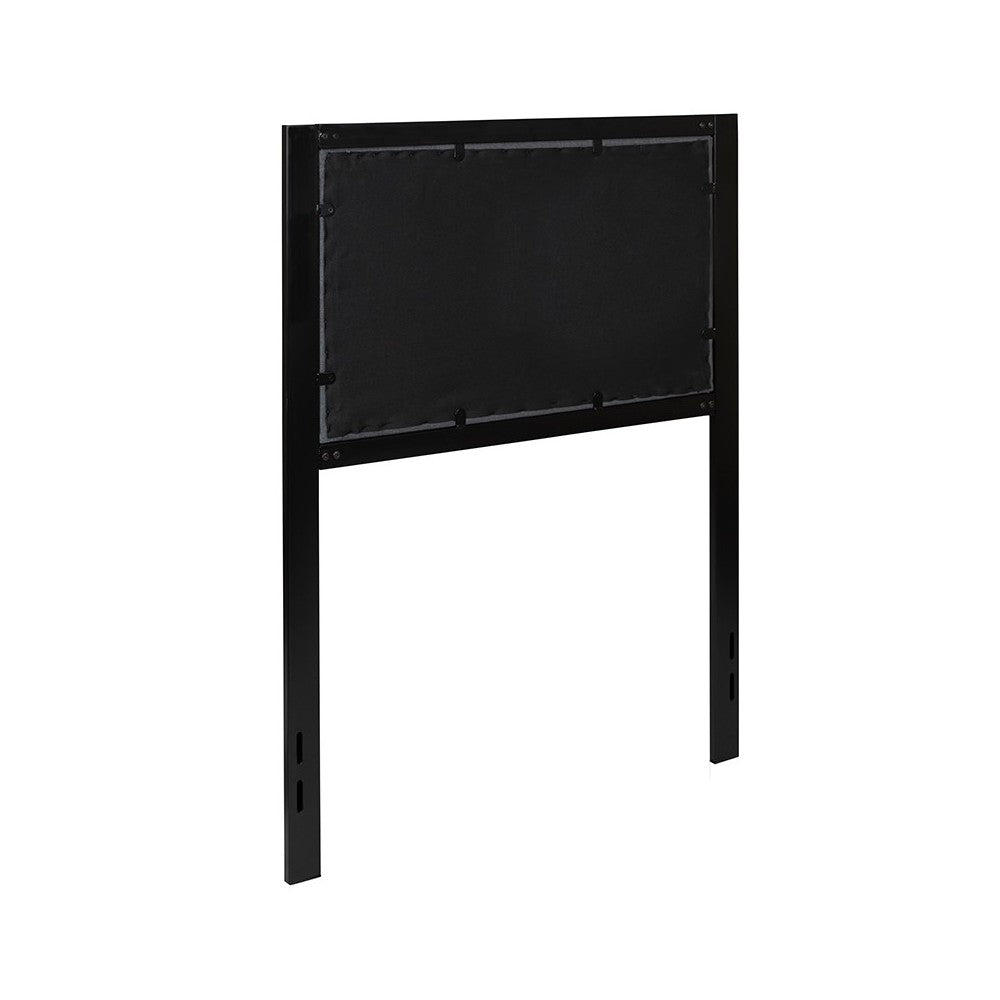 Bristol Metal Tufted Upholstered Twin Size Headboard in Dark Gray Fabric