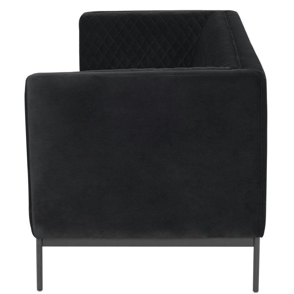 Brooke Black Fabric Triple Seat Sofa