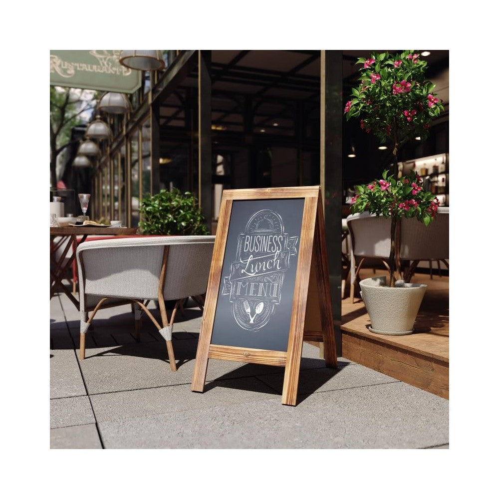 Brown A-Frame Chalkboard Set