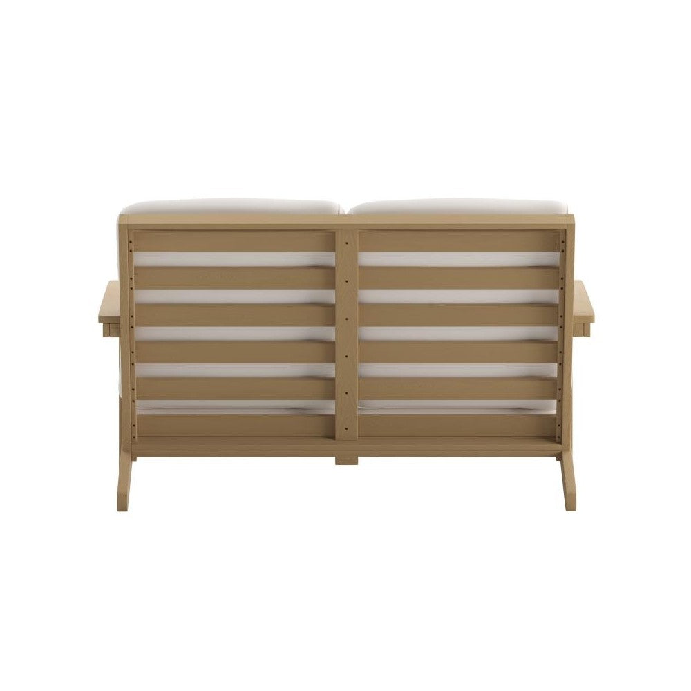 Brown/Cream Loveseat-Cushions