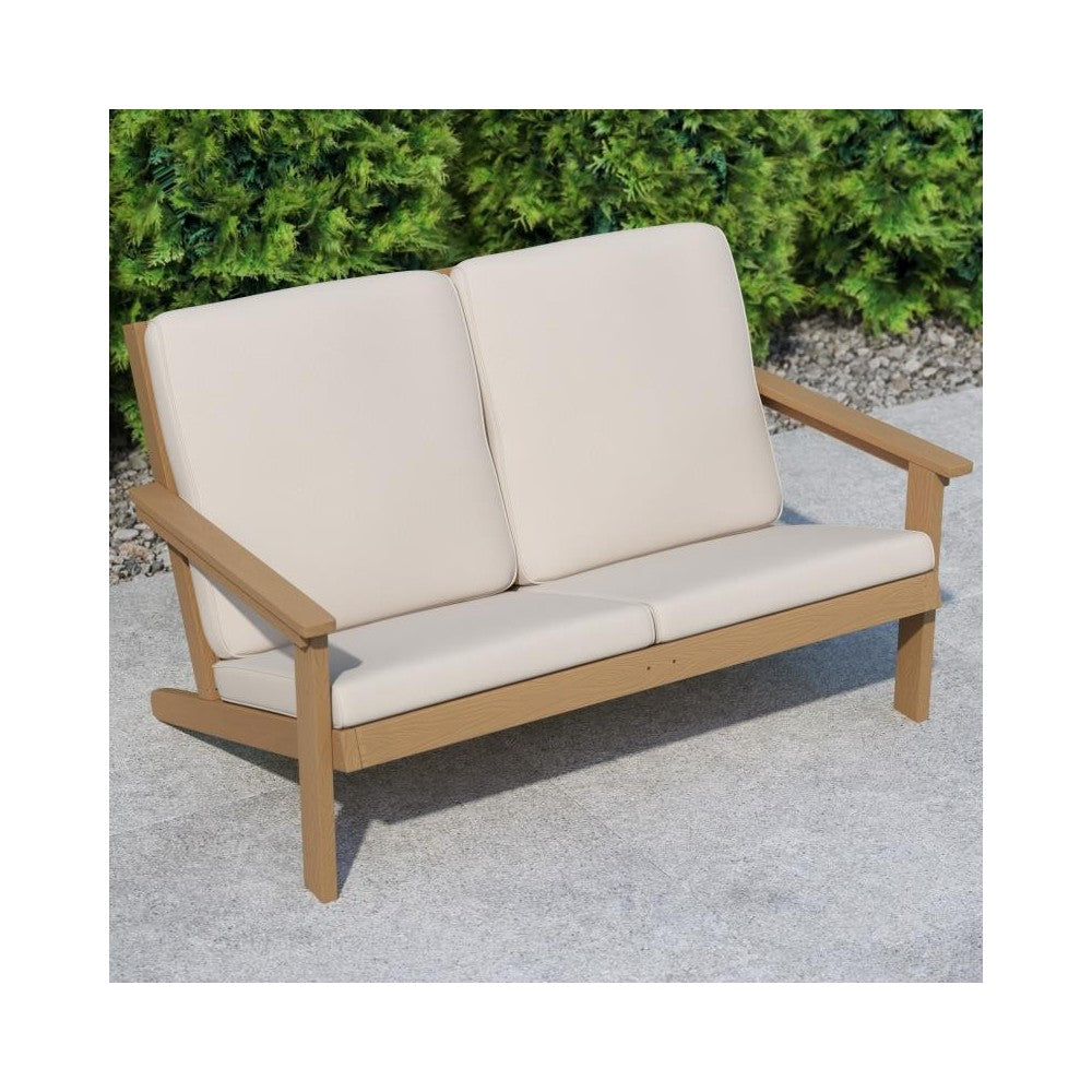 Brown/Cream Loveseat-Cushions
