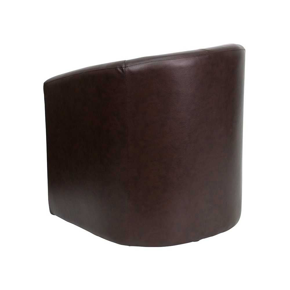 Brown LeatherSoft Barrel-Shaped Guest Chair