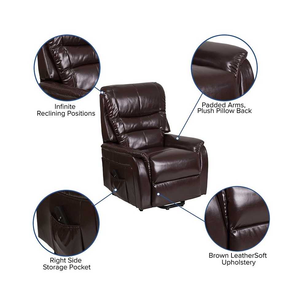Brown LeatherSoft Remote Powered Lift Recliner