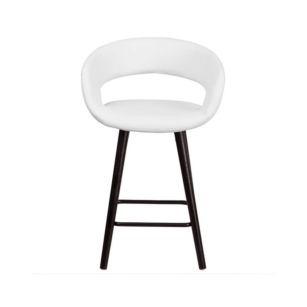 Brynn Series 23.75'' High Contemporary Cappuccino Wood Counter Height Stool in White Vinyl