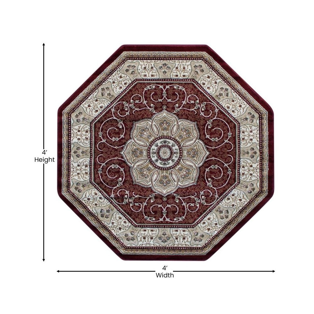Burgundy 4x4 Persian Area Rug