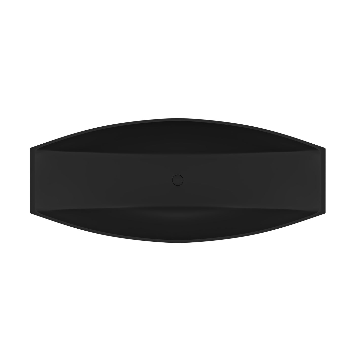 AB9991BM Black Matte 71" Solid Surface Resin Free Standing Hammock Style Bathtub
