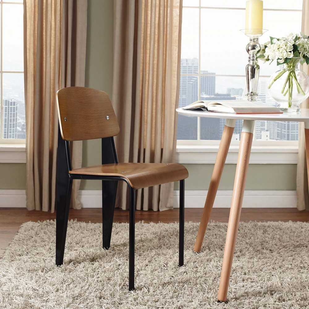 Cabin Dining Side Chair, Walnut Black